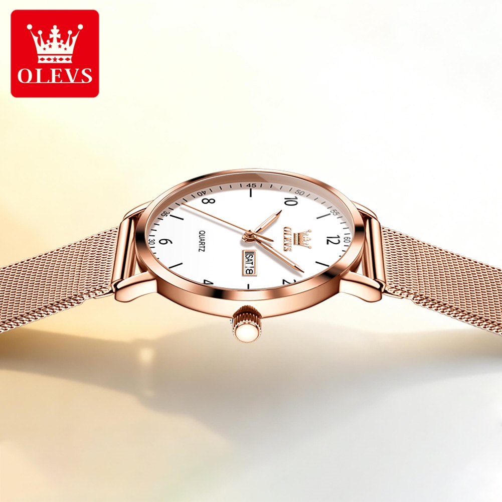 ساعات OLEVS 2996 النسائية الأص - مراجعة Analog Quartz Watch وسعره