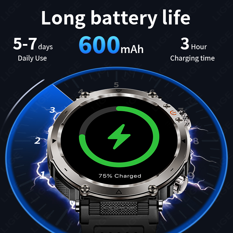 ساعة ذكية عسكرية جديدة للرجال  - مراجعة Smartwatch I Watches وسعره