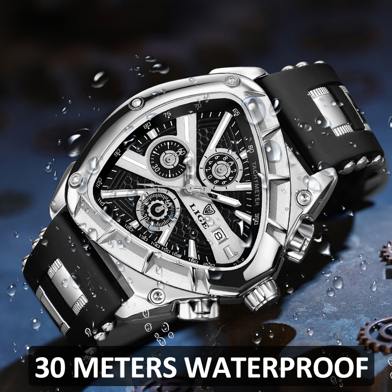 LIGE أزياء الرجال ووتش مثلث كر - مراجعة Smartwatch Army Watches For Men وسعره