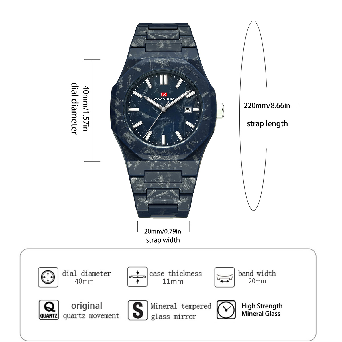VA VA VOOM ساعات رجالية حركة ك - مراجعة Smartwatch Military Watches For Men وسعره