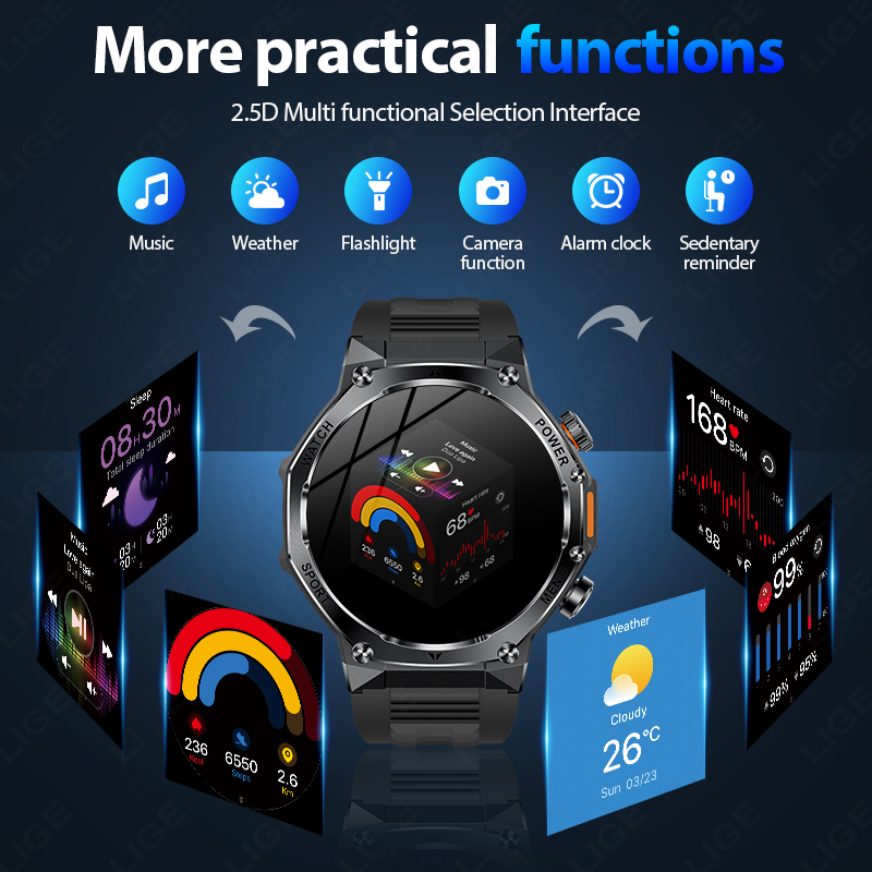 LIGE جديد الرجال 800mAh الترا  - مراجعة Smartwatch Latest Watches For Men وسعره