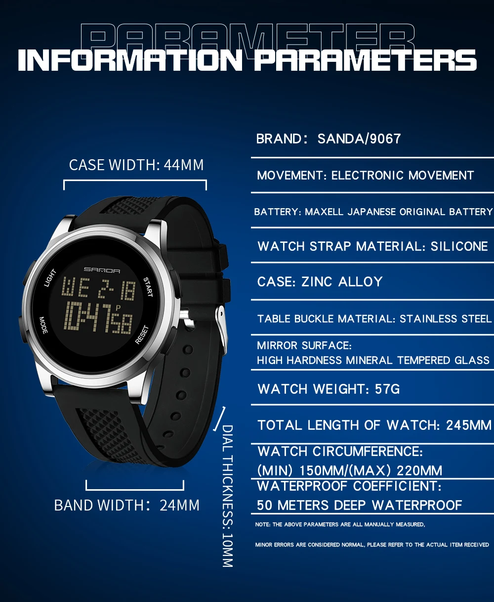 SANDA 9067 ساعة رقمية للرجال ا - مراجعة Smartwatch Army Watches For Men وسعره
