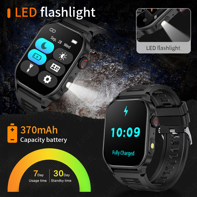 LIGE ساعة ذكية للرجال 3ATM مقا - مراجعة Smartwatch Latest Watches For Men وسعره