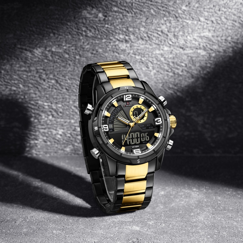 ساعة NAVIFORCE للرجال بشاشة مز - مراجعة Analog Quartz Watch وسعره