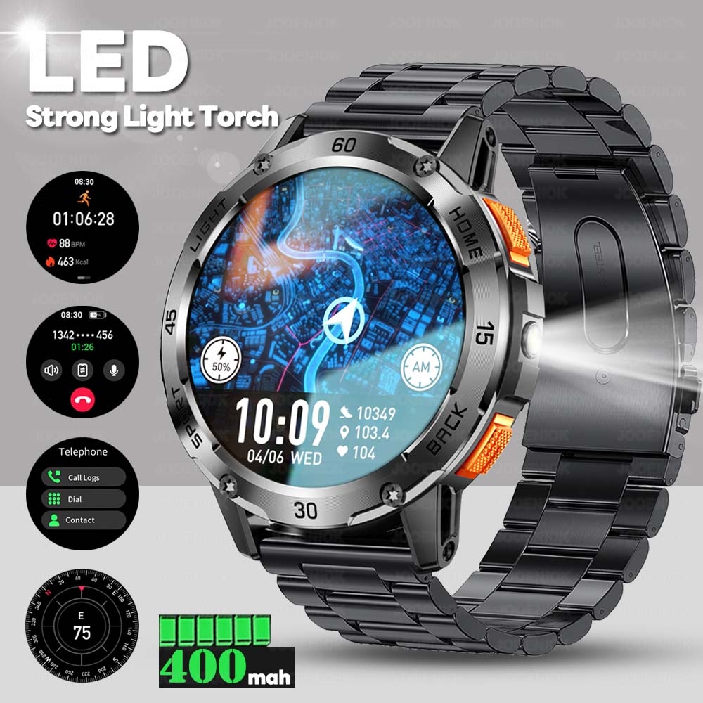 جديد وعرة العسكرية ساعة ذكية ا - مراجعة Smartwatch Rugged Watches For Men وسعره