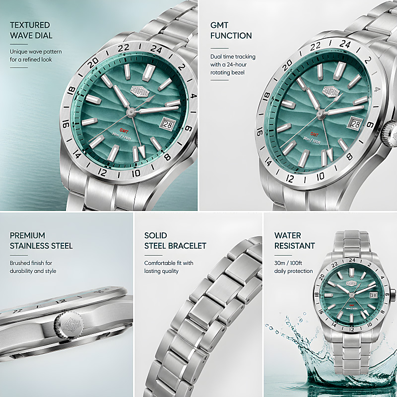 ساعة كوارتز مضيئة مقاومة للماء - مراجعة Smartwatch Luxury Watches For Men وسعره