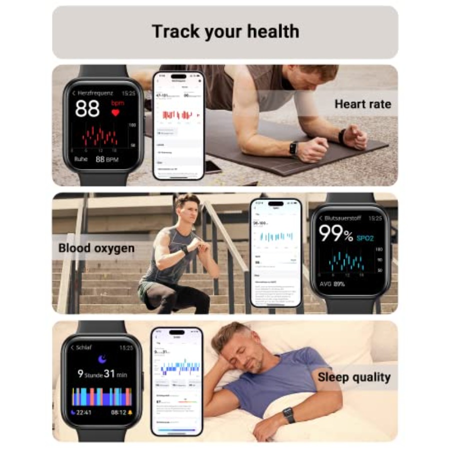 ساعة ذكية للرجال/النساء متوافق - مراجعة Smartwatch Iphone Watch For Men وسعره